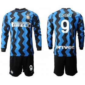 Internazionale Milano Fodboldtrøjer Romelu Lukaku 9 Børn Hjemmebanesæt 2020/21 Langærmet